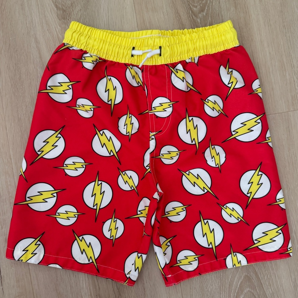 DC Flash Superhero Red and Yellow Swimwear size 5/6 boys - Picture 3 of 6